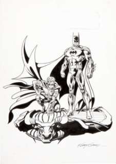 Kerry Gammill and Jeff Albrecht Batman and Robin Toy Illustration Original Art (WBCP/Toys R Us/DC, 1995). -
