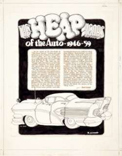 Robert Crumb The Heap Years of the Auto - 1946-59 3-Page Story Original Art (c. 1964-65).  A three-page -