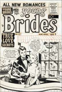 Jack Kirby Young Brides #27 Cover Original Art (Prize, 1956). The Romance comic genre didn‘t exist before Joe -