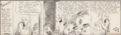 Sidney Smith The Gumps Daily Comic Strip Original Art (Chicago Tribune, 1927). Andy Gump stars in all three panels -