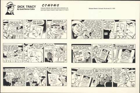Gould, Fletcher, Collins- Dick Tracy Daily Proof Sheet (1978) | Russ Cochran