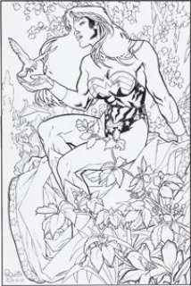 Yanick Paquette Wonder Woman Illustration Original Art (2000). Ink and graphite illustration on Bristol, with an image -