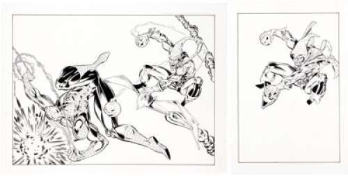 Mark Bagley and Larry Mahlstedt Wizard the Comics Magazine #26 Spider-Man and the Hobgoblin Wraparound Cover Original -