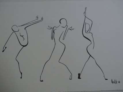 Kolk, Hanco | Hanco Kolk - Originele tekening - Danseres (vrij werk) - Formaat: 38 x 21,5 cm. - (2010) | Catawiki