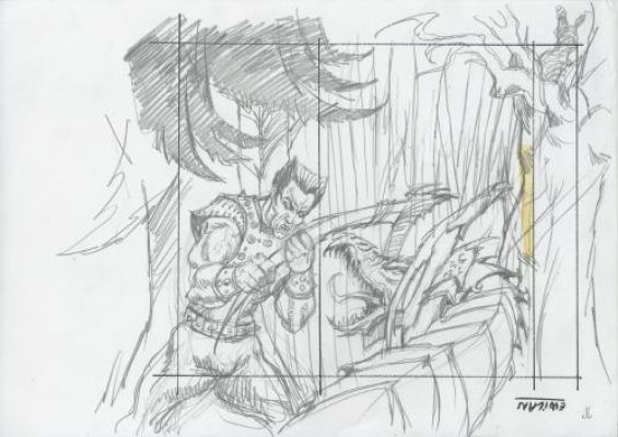 Jean-Louis Thouard | Les Mondes d’Ewilan, Tome 1 La Forêt Des Captifs, Crayonné | Galerie 9ème Art