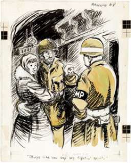 Bill Mauldin Collier‘s "War Cartoon #8" Comic Strip Original Art dated 10-27-51 (Crowell-Collier -
