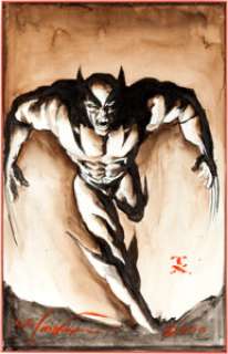 Mark Texeira - Wolverine Painting Original Art (2009). Look out -- Wolverine is comin’ right at you, in - | Heritage