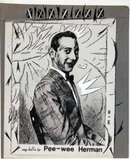 Gary Panter "Pee-wee Herman" Treated Photo Illustration Original Art Group (1982). Los -