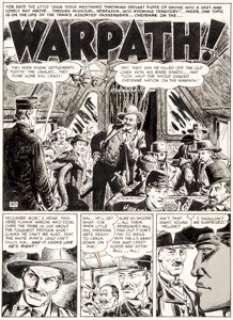 John Severin Two-Fisted Tales #38 "Warpath!" Page 1 Original Art (EC, 1954). Flaming Arrow tearing -