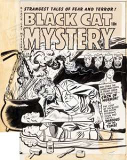 Al Avison Black Cat Mystery #34 Cover Original Art (Harvey, 1952). While Al Avison is perhaps best known -