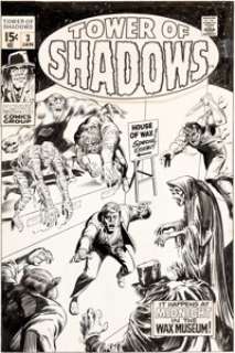 Marie Severin and Frank Giacoia Tower of Shadows #3 Cover Original Art (Marvel, 1970). What happens at midnight - | Heritage