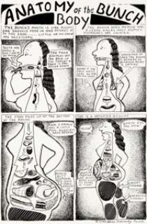 Aline Kominsky-Crumb The Bunch‘s Power Pak Comics #2 "Anatomy of the Bunch Body" Story Original -