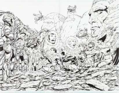John Byrne and Trevor Scott The All-New Atom #1 Double Splash Pages 2-3 Original Art (DC, 2006). Two page -