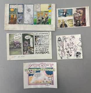 De Moor, Johan | De Moor, Johan - 5x Dessin original couleur - La Vache | Catawiki