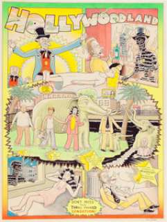 Kim Deitch "Hollywoodland" Large Illustration Original Art (c. 1980s). This huge, colorful -