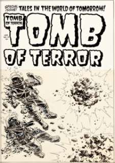 Lee Elias Tomb of Terror #13 Cover Original Art (Harvey Comics, 1954). An explosive image heralds a special -