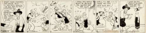 E. C. Segar Thimble Theatre Starring  Popeye Daily Comic Strip dated 2-18-32 Original  Art (...