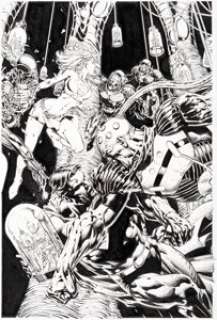 David Finch and Joe Weems Superman: Last Stand of New Krypton Hardcover Edition #2 Cover Original Art (DC, -