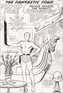 Jack Kirby and Dick Ayers Fantastic Four  #11 Sub-Mariner Pin-Up Original Art (Marvel, 1963)....