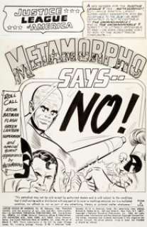 Mike Sekowsky Justice League of America #42 Splash Page 1 Metamorpho Original Art (DC, 1966). When offered -