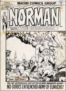 Barry Windsor-Smith National Lampoon #26 May, 1972 "Norman the Barbarian" Faux Cover Original Art (National Lampoo...