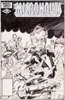 Gil Kane Micronauts #42 Cover Original Art (Marvel, 1982)....