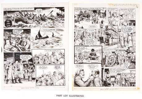 Charleys War: 3 original consecutive artworks (1980) by Joe Colquhoun… | Comic Book Auctions ltd