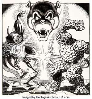 Jim Starlin Marvel Two-In One #6 Cover Original Art (Marvel, 1974). Mysticism meets clobbering time in the -