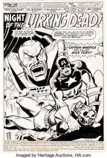 Sal Buscema and Frank McLaughlin Captain America #166 Splash Page 1 Original Art (Marvel, 1973). Powerful -