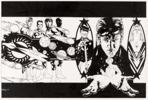 Tony Harris The Starman Omnibus #5 Cover Original Art (DC, 2010). A wonderful collage created for the cover -