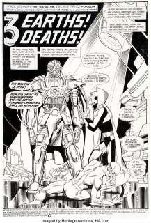 George Pérez and Jerry Ordway Crisis on Infinite Earths #6 Splash Page 1 Anti-Monitor and the Flash - | Heritage