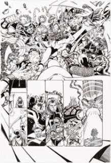 George Pérez and Al Vey - Avengers #34 Story Page 1 Thunderbolts Original Art (Marvel, 2000).