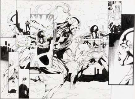 Travis Charest and Troy Hubbs WildC.A.T.S: Covert Action Teams #17 Double Spread Pages 10-11 Original Art (Image, ... (Total: 2 Original Art)