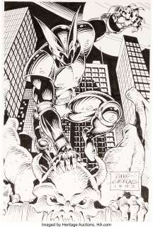 Dave Gibbons - Shadowhawk Vol. 2 #3 Splash Planche 25 (Image Comics, 1992). Dave Gibbons Shadowhawk V2#3 Original Art Splash Page 25 (Image Comics, 1992).