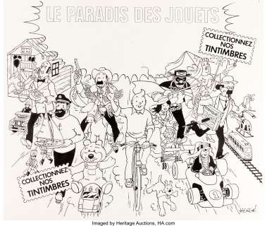 Hergé (Georges Remi Dit) | Le Paradis des Jouets Original Art Illustration (Studios Hergé / Hergé, 1978). Hergé (Georges Remi dit) Le Paradis des Jouets Original Art Illustration (Studios Hergé / Hergé, 1978). | Heritage