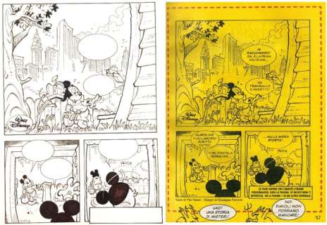 Tito Faraci, Giuseppe Ferrario | Ridi Topolino 4 - Ferrario - Tavola d’Apertura "Topolino e i Misteriosi Contrabbandieri" - (1997) | Catawiki