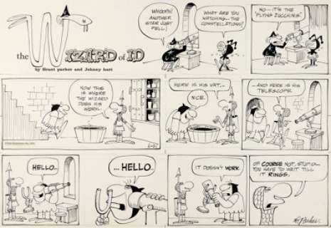 Parker, Brant - Brant Parker and Johnny Hart The Wizard of Id Sunday Comic Strip Original Art and Color Guide Dated 6-21-70 (Field... (Total: 2 Original Art)