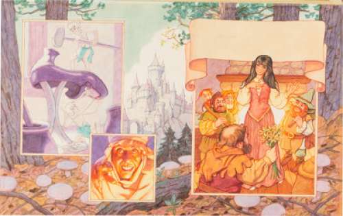 Hildebrandt, Greg - Greg Hildebrandt Brothers Grimm Fairy Tales Hardback Wraparound Cover Original Art (Unicorn Publishing House, 1993...