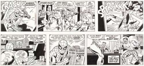 Romita Sr., John | John Romita Sr. Amazing Spider-Man Sunday Comic Strip Original Art dated 11-20-77 (Register and Tribune Syndicate,... | Heritage
