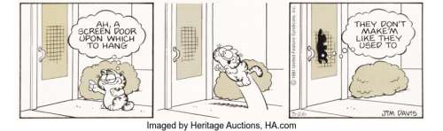 Davis, Jim | Jim Davis Garfield Daily Comic Strip Original Art dated 3-26-81 (United Feature Syndicate, 1981).... | Heritage