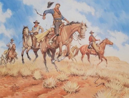 Michel Blanc-Dumont | Illustration cow-boys | Galerie 9ème Art