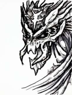 Magic the Gathering Artist | Christopher Rush Magic: The Gathering Dragon Token Illustration Original Art (undated).... | Heritage