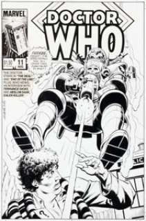 Gibbons, Dave - Dave Gibbons Doctor Who #11 Cover Original Art (Marvel, 1985)....