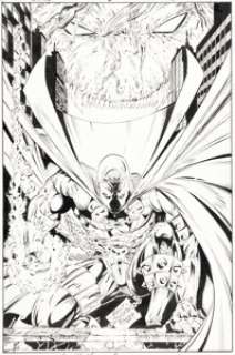 Mychaels, Marat - Marat Mychaels and Todd McFarlane Spawn #6 Pin-Up Original Art (Image, 1992)....