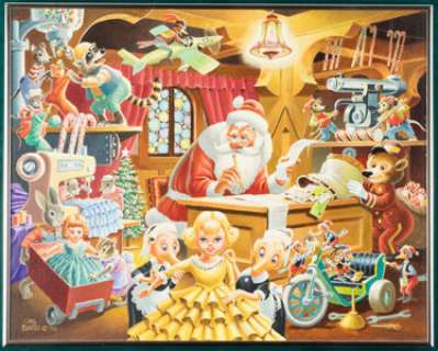 Barks, Carl | Carl Barks "Santa’s Christmas Mail" Painting Original Art (1979).... | Heritage