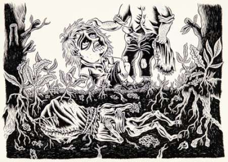 Stéphane Blanquet Le Fantôme des Autres Illustration Original Art (Drozophile, 1999)....