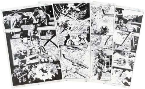 Gulacy, Paul - Paul Gulacy and Charles Yoakum Batman: Outlaws #3 Story Page 21, 22, 23, and 24 Original Art Group of 4 (DC, 2000)... (Total: 4 Original Art)