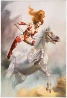 Julie Bell - Lady Rawhide #5 Cover Original Art (Topps, 1996)....