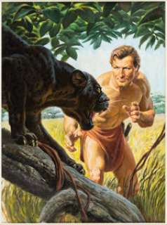 Mo Gollub - Edgar Rice Burroughs‘ Tarzan #77 Cover Painting Original Art (Dell, 1956).