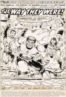 Jim Starlin and Al Milgrom - Giant-Size Defenders #1 Splash Page 1 Original Art (Marvel, 1974).